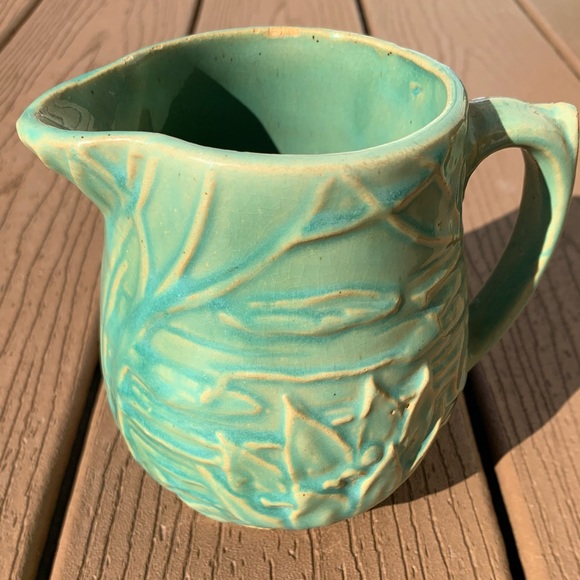 ANTIQUE McCOY POTTERY WATERLILY PITCHER EXTREMELY RARE NO. 124, CIRCA 1920 - Picture 2 of 12